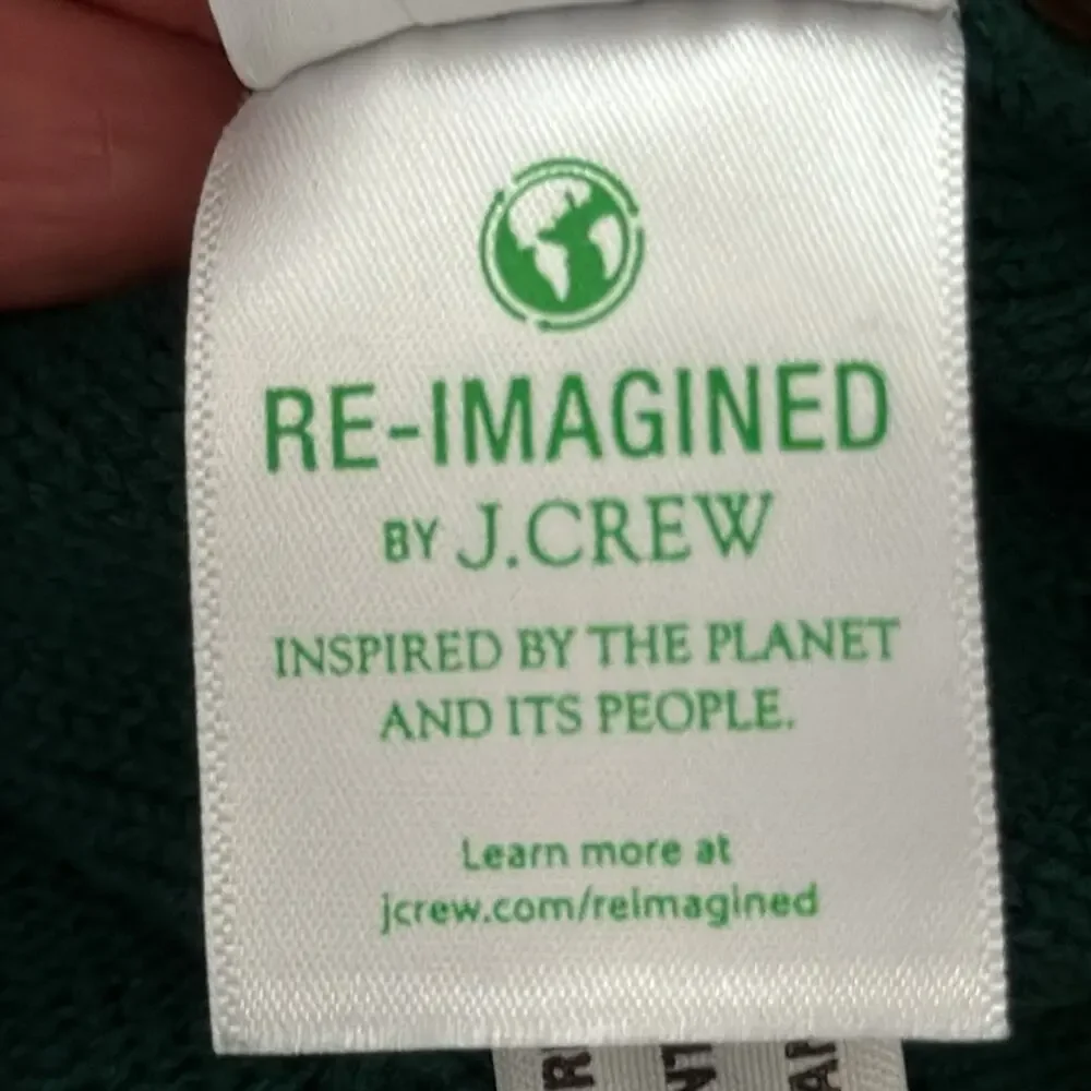 J.Crew Emerald Green Cable Knit Button Up Short Sleeve Mad Men Polo Sweater
